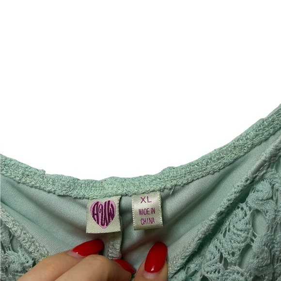 AUW Light/Blue Green Lace Dress - Picture 4 of 4